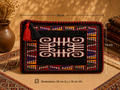 Handwoven Tribal Heritage Clutch – Midnight Black & Artisan Crimson